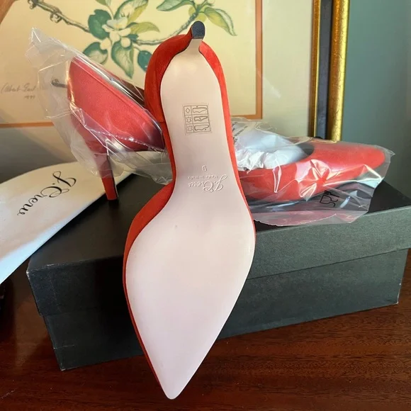 NIB J.Crew 65mm Collette Suede Pump Bright Cerise NEW Size 9 - Picture 3 of 6